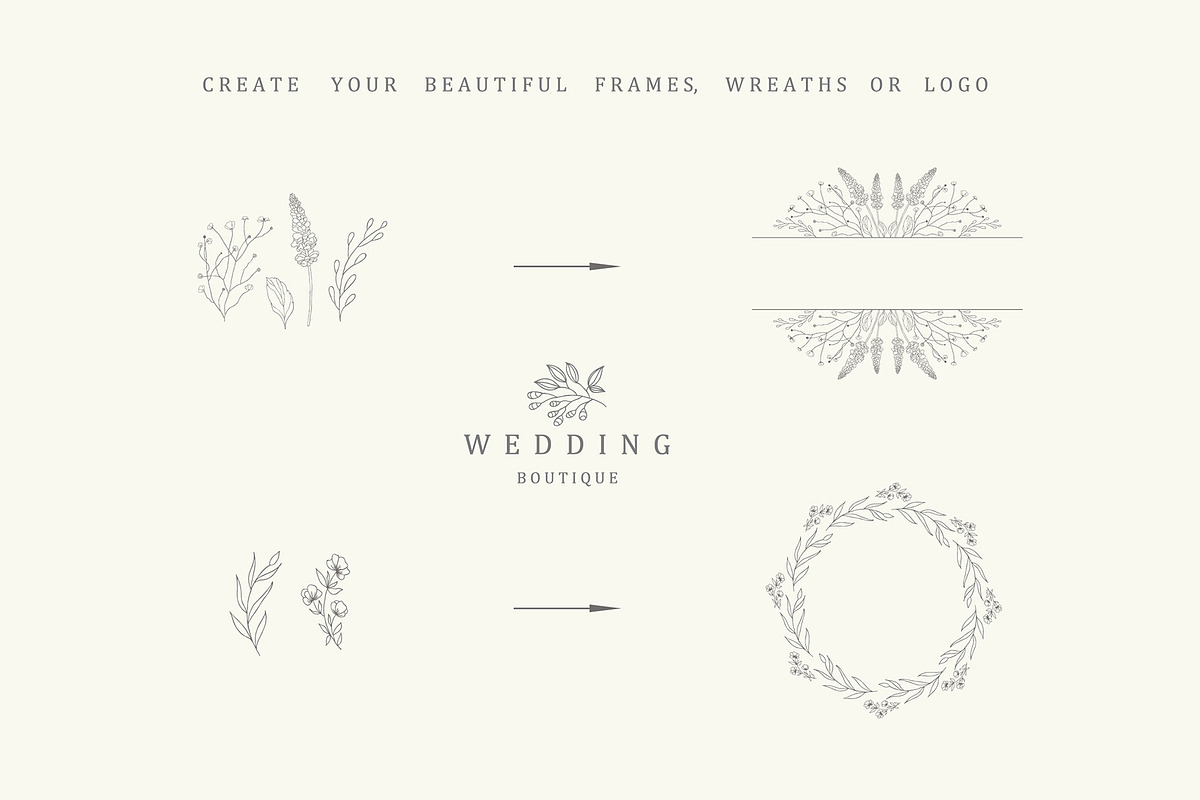 Hand Drawn Floral Elements. Frames, a Seasonal Illustration by Designwork (Photo 13 of 22)