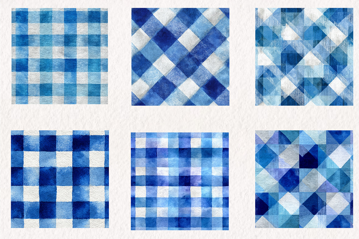 Watercolor Gingham Seamless Pattern, a Pattern Graphic by CreationArt (Photo 3 of 4)