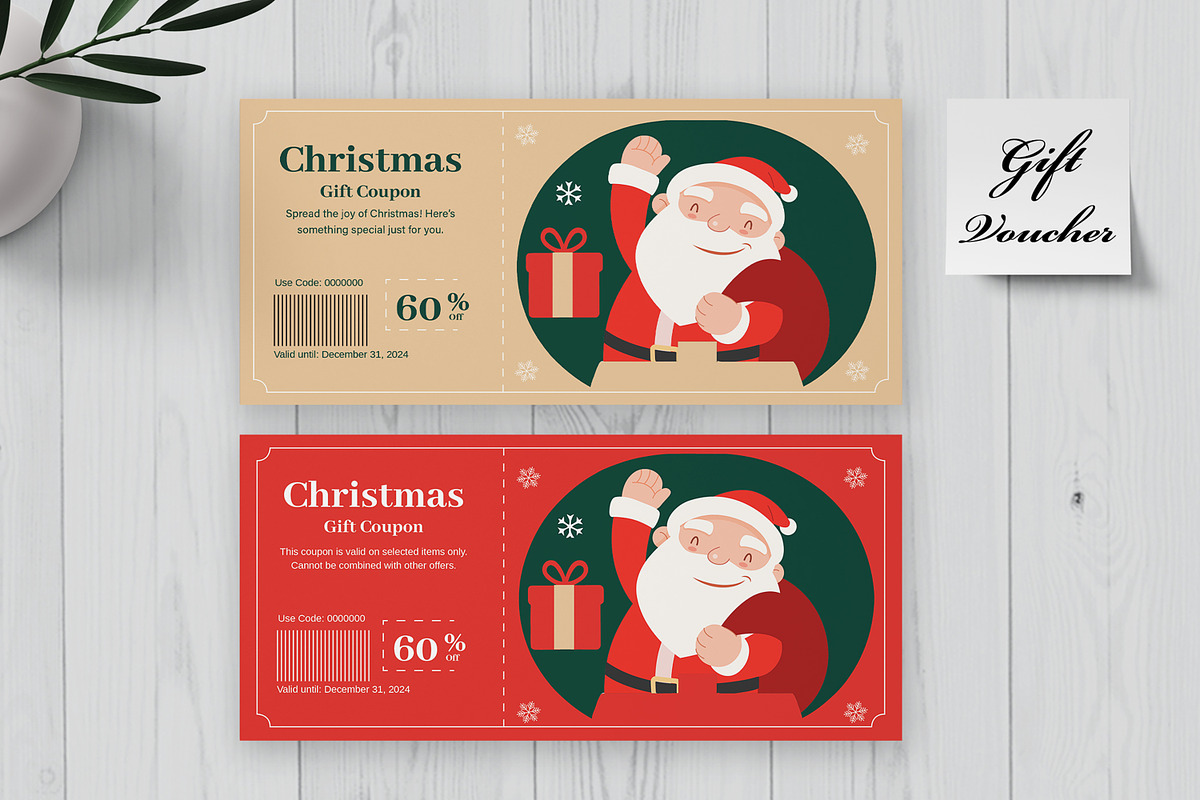 Christmas Gift Coupon, a Stationery Template by MightyDesign (Photo 3 of 6)