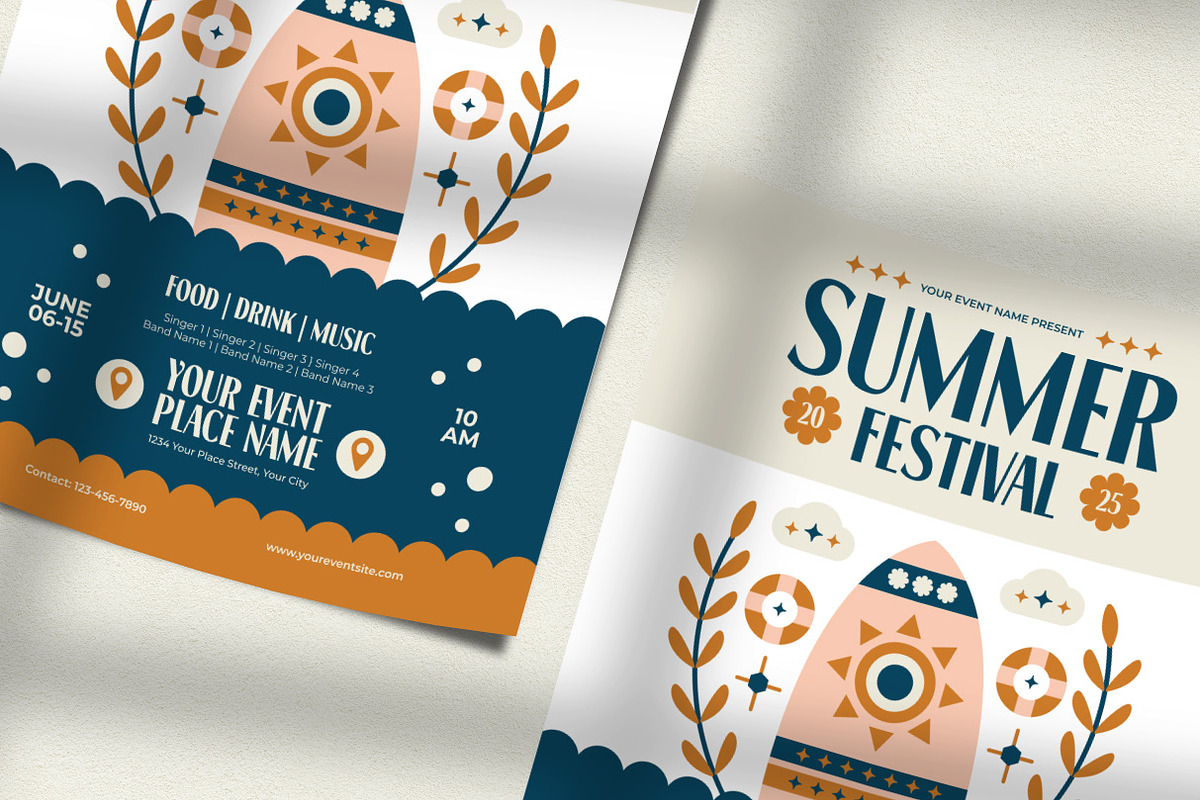Folk Art Summer Festival Flyer, a Flyer Template by Hole Hope Design (Photo 3 of 5)