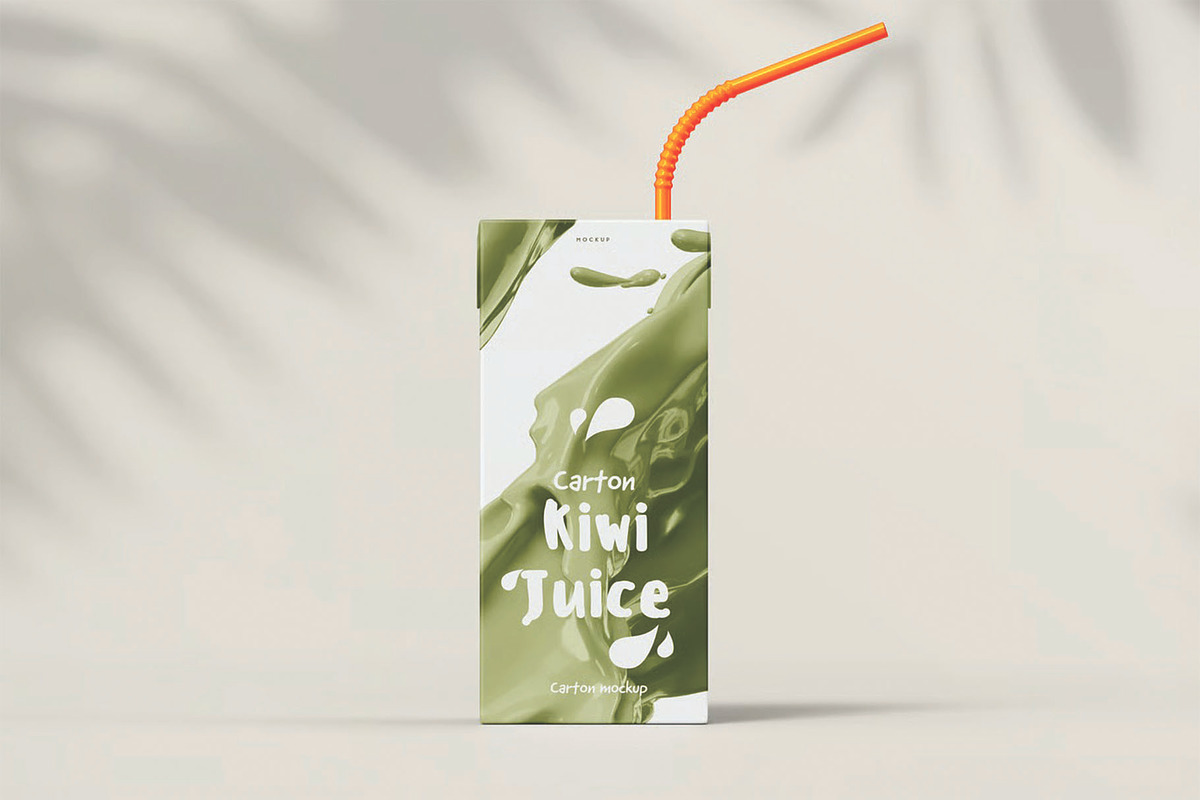 Juice Carton Packaging Box Mockup, a Packaging Mockup by DesignRushMarket (Photo 9 of 15)