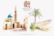 Moroccan clipart watercolor set, a Decorative Illustration by Patishop Art (Thumbnail 5 of 10)