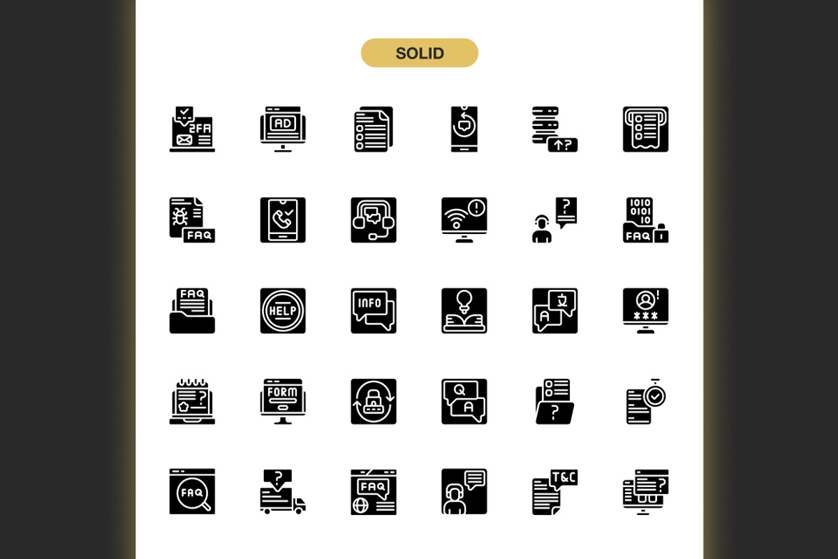Faq Business Icons, an Icon by Spacepixel Creative (Photo 3 of 3)