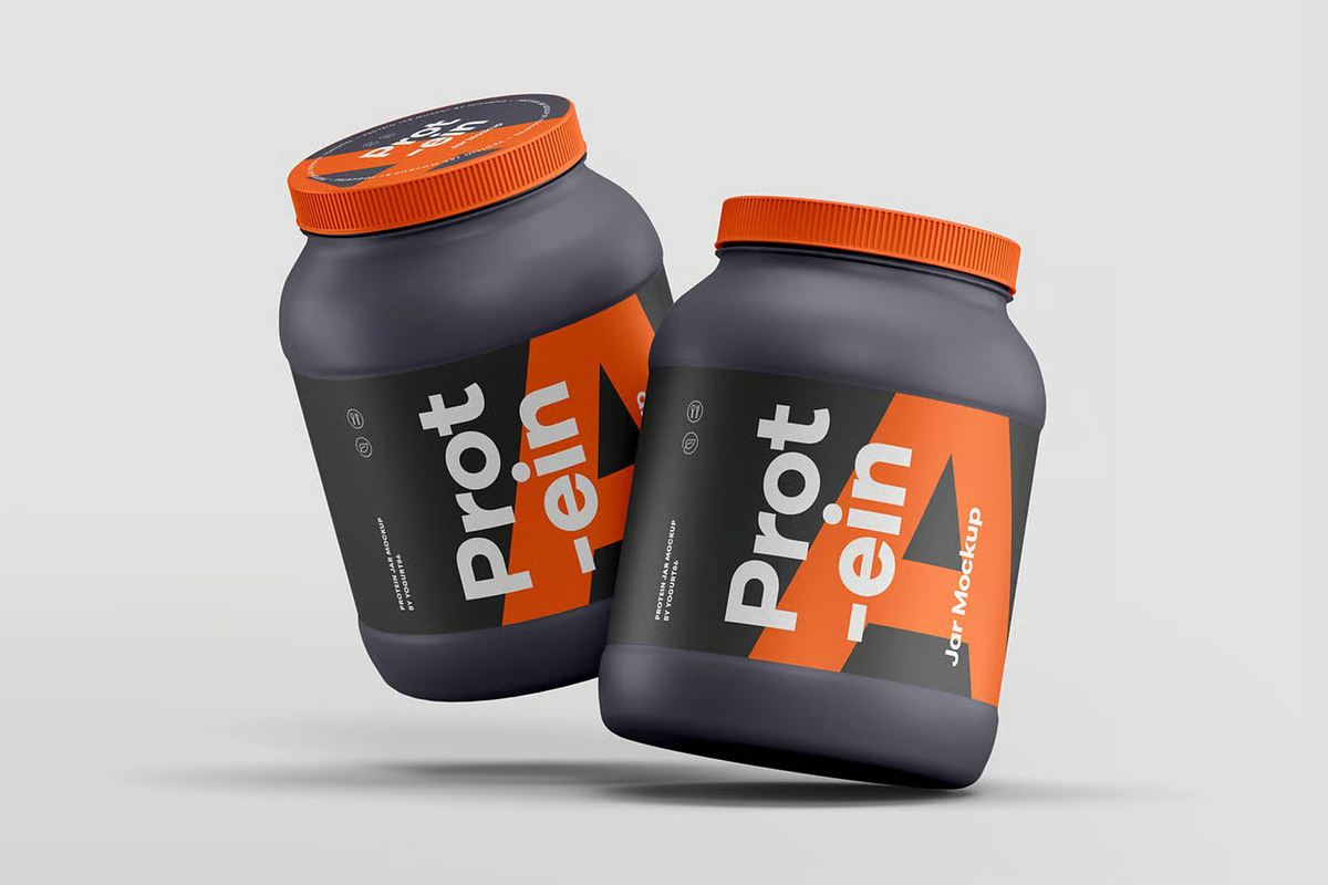 Protein Jar Mockup, a Packaging Mockup by zippypixelstudio (Photo 11 of 15)