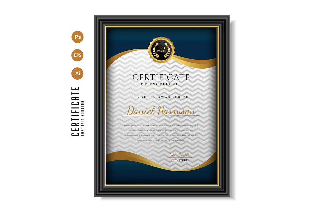 404. Modern Certificate Template, a Stationery Template by CreativeRezwan (Photo 3 of 3)
