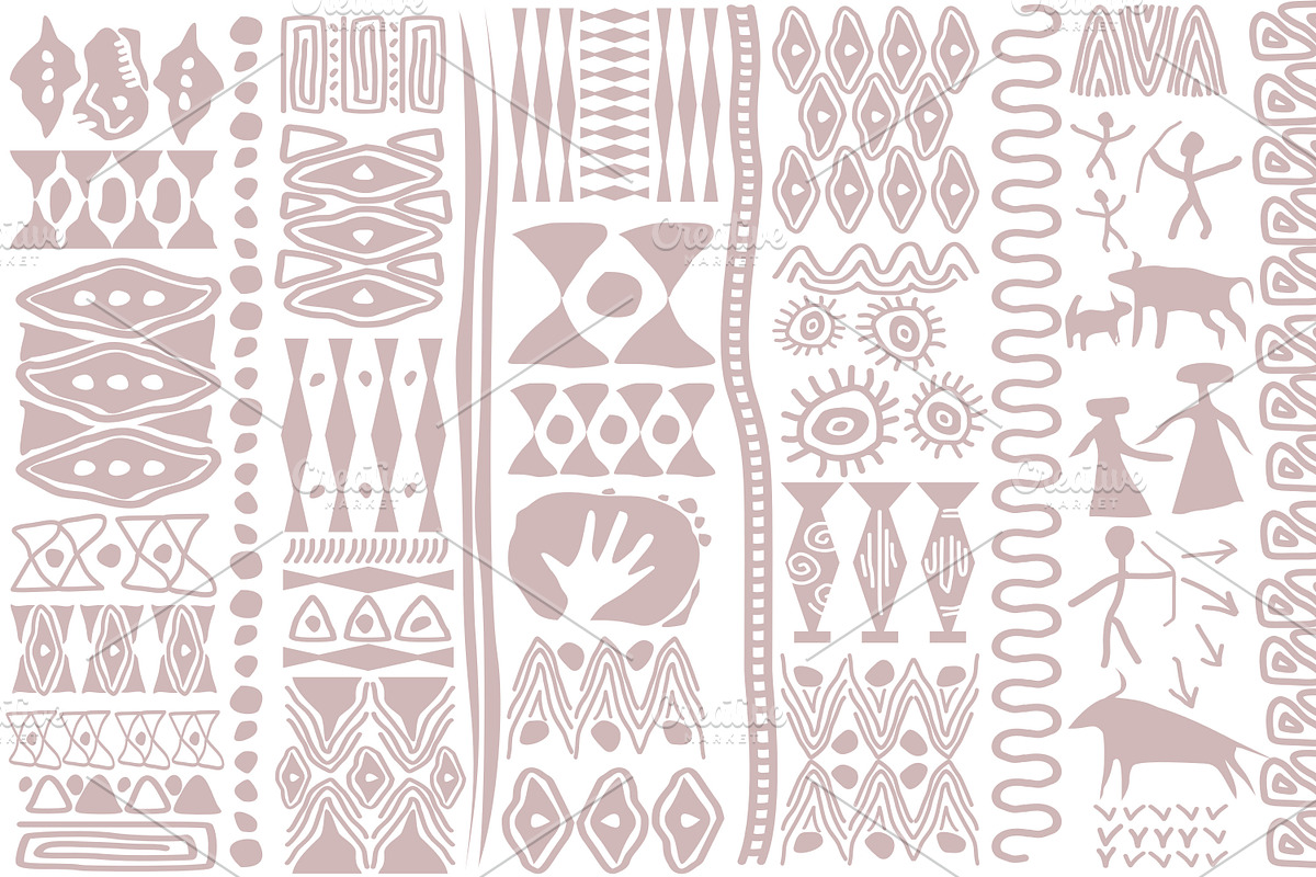 Cave Art Patterns, a Pattern Graphic by ThaiByGaew (Photo 3 of 12)