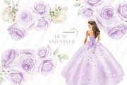 Quinceanera Lilac and Silver Clipart, an Illustration by Sunflower Day Love (Thumbnail 2 of 4)
