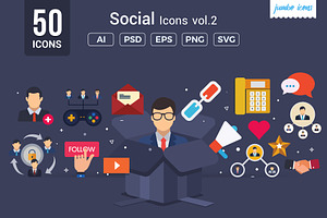 Social Vector Icons Pack V2, a Duotone Icon by Jumbo Icons