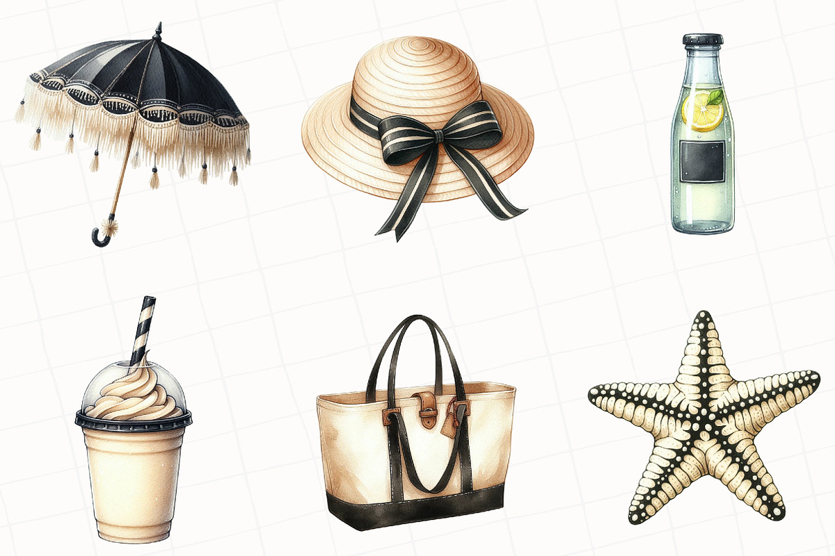 Ivory and Black Hello Summer Clipart, an Illustration by OK Design (Photo 4 of 5)