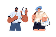 People showing documents set, a Person Illustration by PaperTrident (Thumbnail 9 of 9)