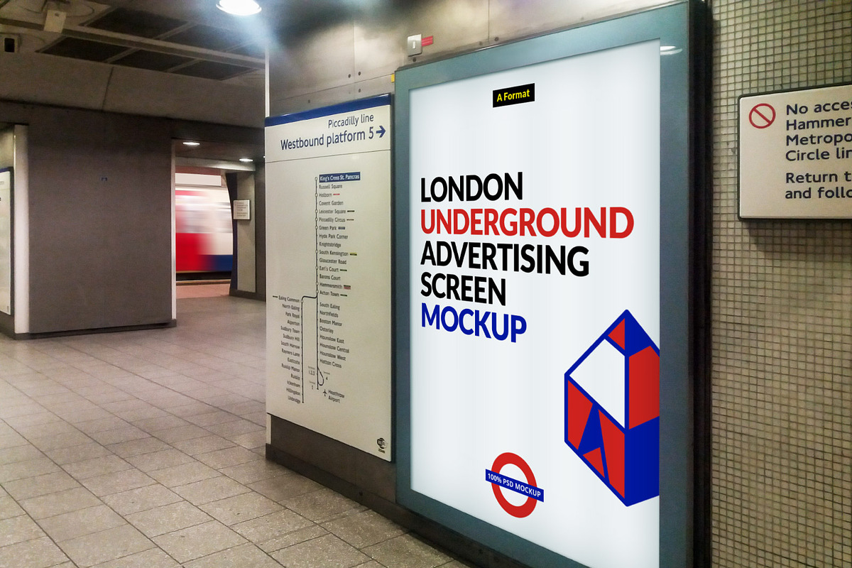 London Underground Screen Mock-Ups 4, an Advertising Mockup by Graphic Shelter (Photo 4 of 6)