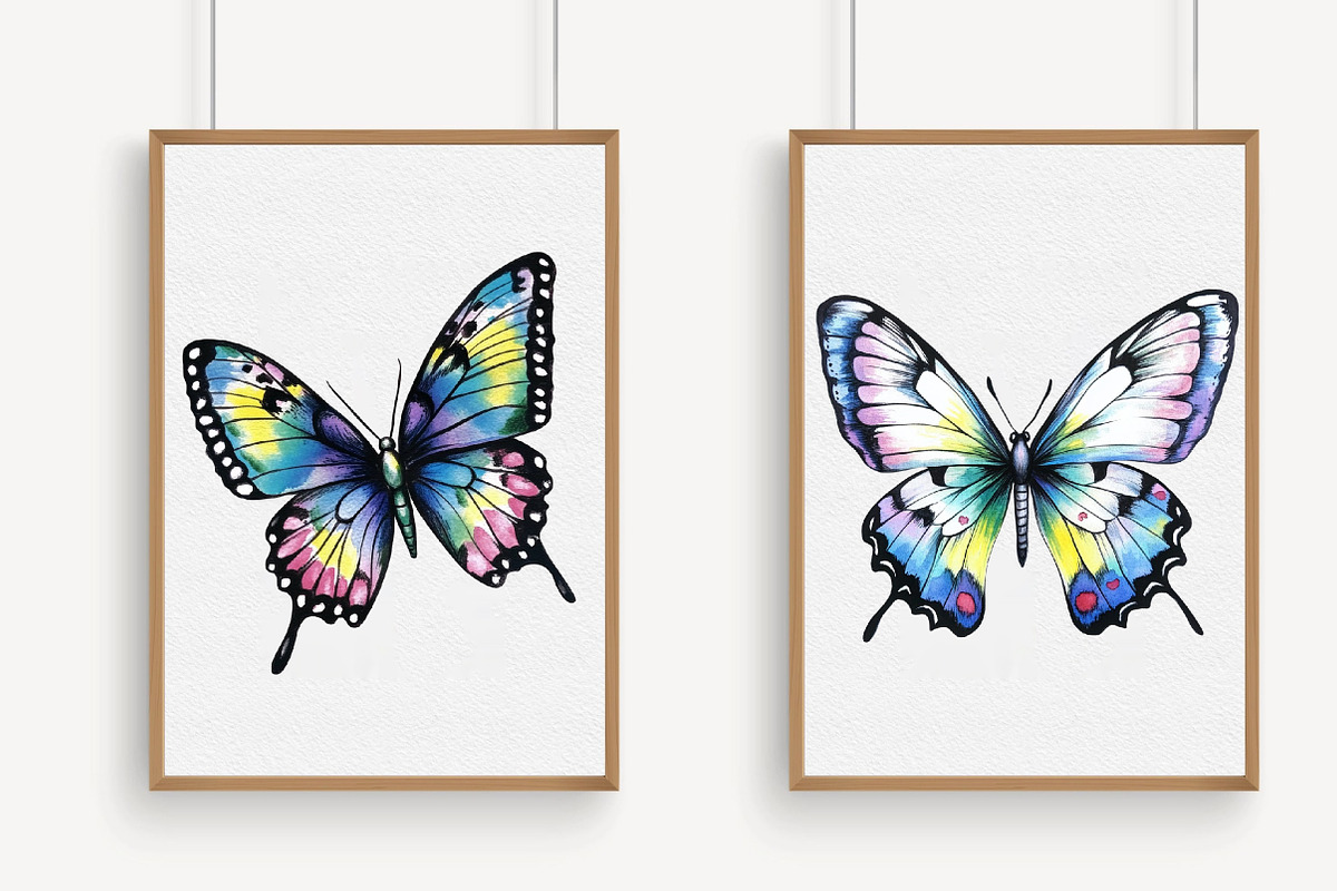 Watercolor Butterflies Clipart, an Illustration by Libby Wishes (Photo 5 of 5)
