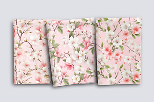 Cherry Blossoms Seamless Patterns