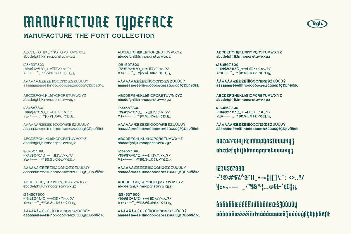 manufacture font collection, a Font by Tegh co. (Photo 10 of 13)