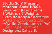 Matahari Sans - Font Family, a Sans Serif Font by Sundance Tipografia (Thumbnail 2 of 22)