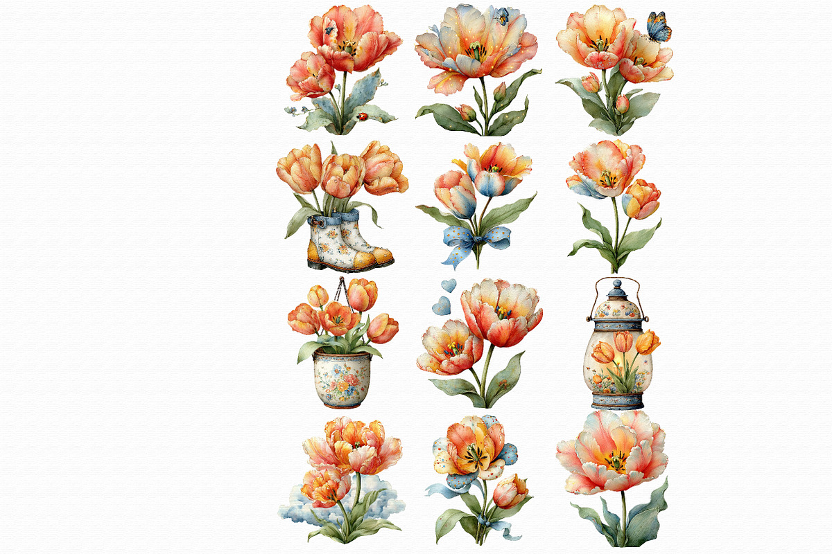 Spring Tulip Flowers Clipart, an Illustration by Libby Wishes (Photo 3 of 6)