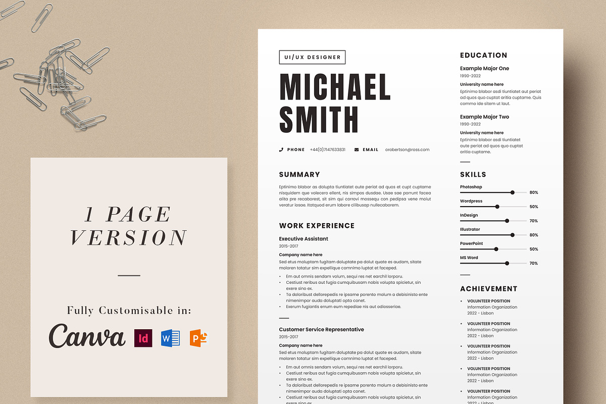 ATS Compatible Resume, CV