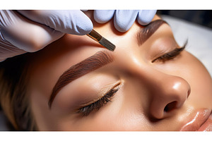 Eyebrow styling process with precise, a Beauty & Fashion Photo by Igor Tichonow