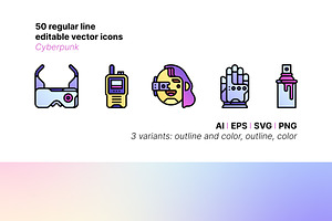 50 Cyberpunk Icons