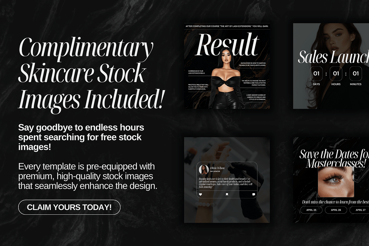 Lash Tech Trainer Canva Templates, a Social Media Template by Xenié Creative (Photo 5 of 10)