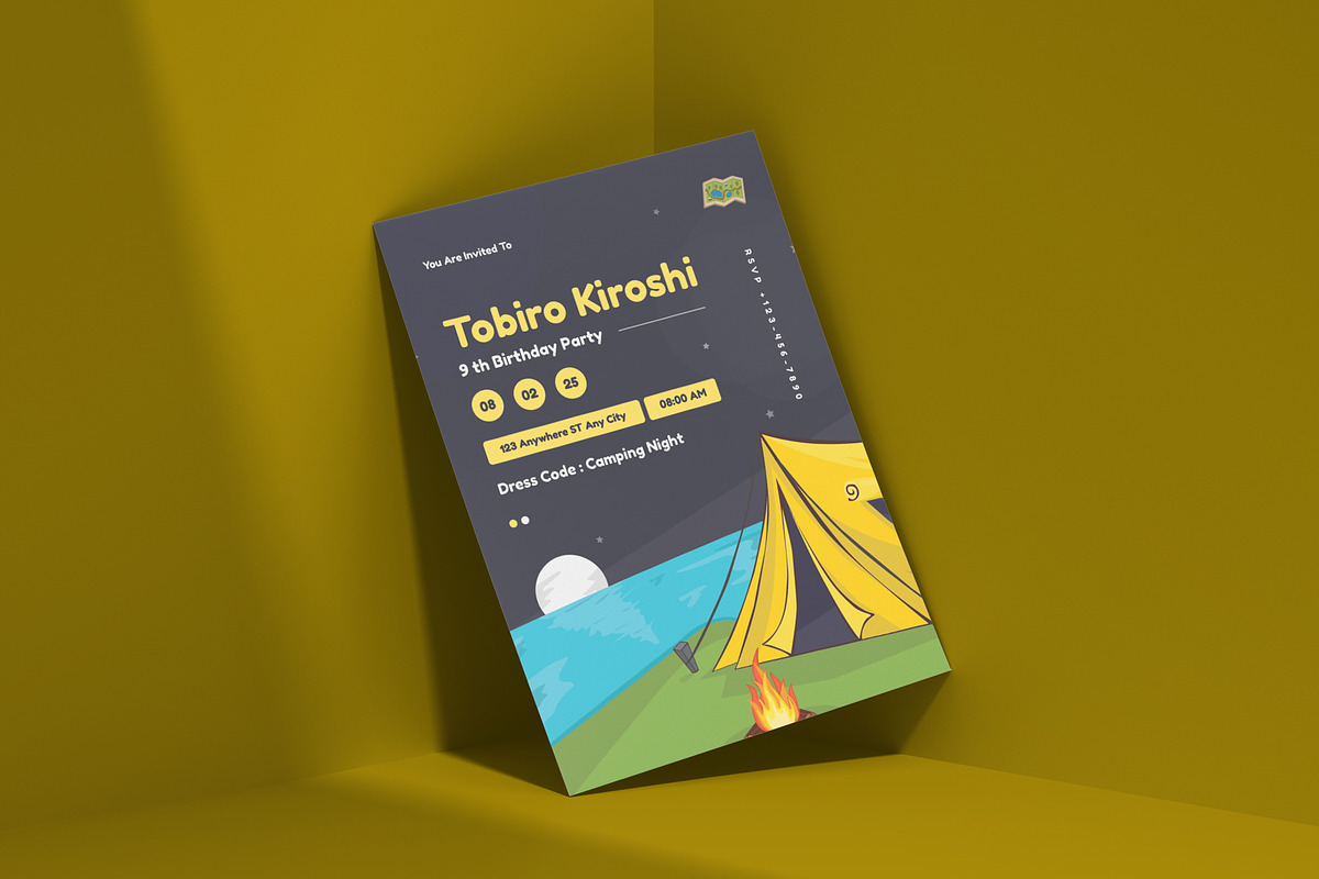 Camping Birthday - Invitation, a Design Template by VUNIRA