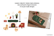 Merry Christmas clipart, a Seasonal Illustration by LyubovZaytseva (Thumbnail 5 of 18)