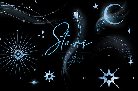 Cold Blue Cosmic PNG Overlays
