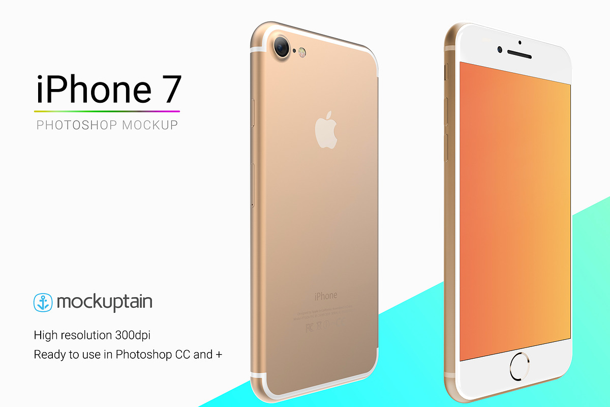 Iphone 7 Mockup White Gold Angled, an iPhone Mockup by mockuptain (Photo 2 of 6)