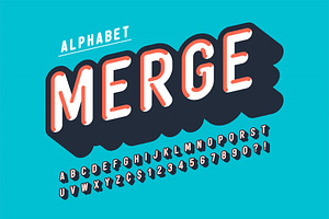 Retro 3d Alphabet Design