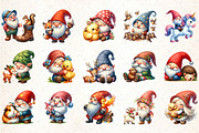Gnomes with Small Animals Clipart, an Illustration by DreamCafeArt (Thumbnail 3 of 5)