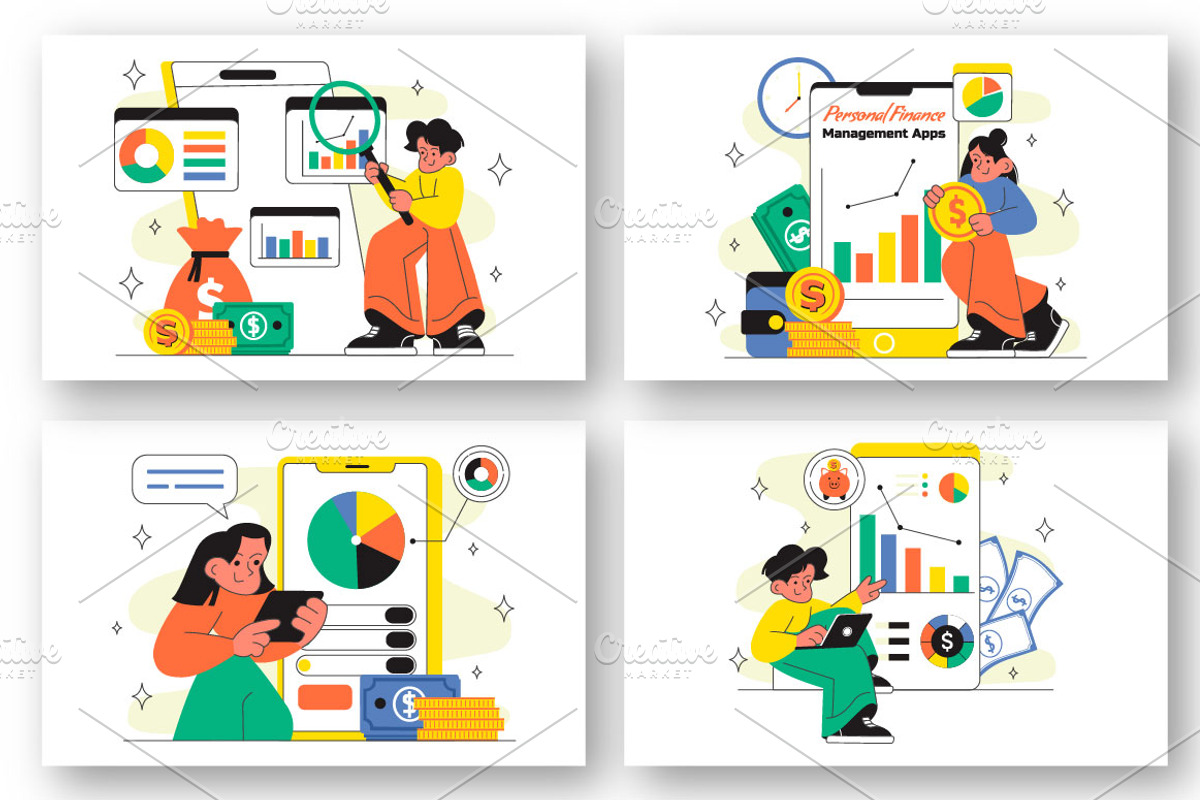10 Personal Finance Management Apps, a Finance Illustration by denayunebgt (Photo 2 of 4)
