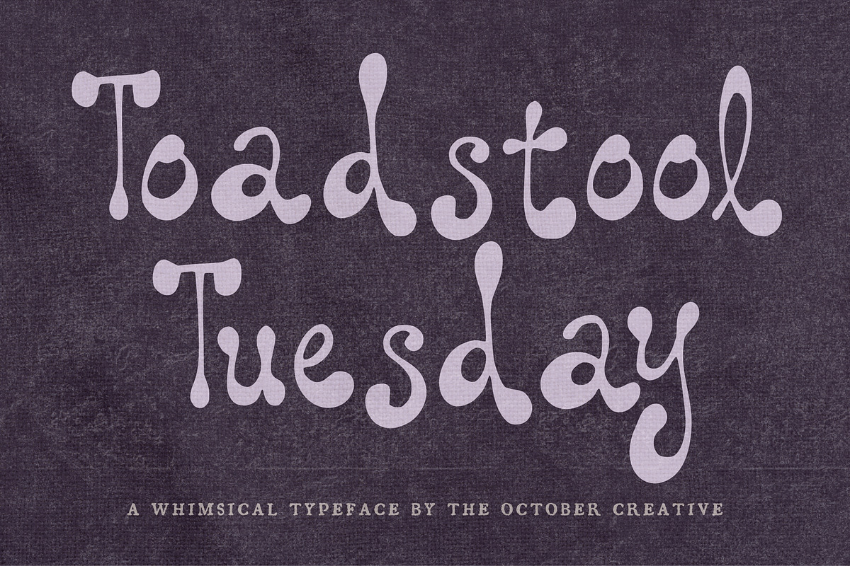 Toadstool Tuesday Retro Folk Display, a Sans Serif Font by The October Creative (Photo 1 of 8)