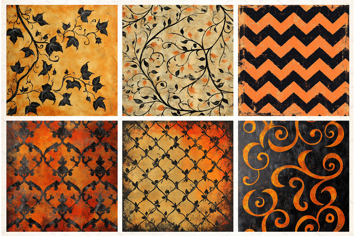 Vintage Halloween Digital Papers, a Pattern Graphic by Libby Wishes (Photo 4 of 6)