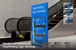 Architectural Wayfinding Sign Mockup