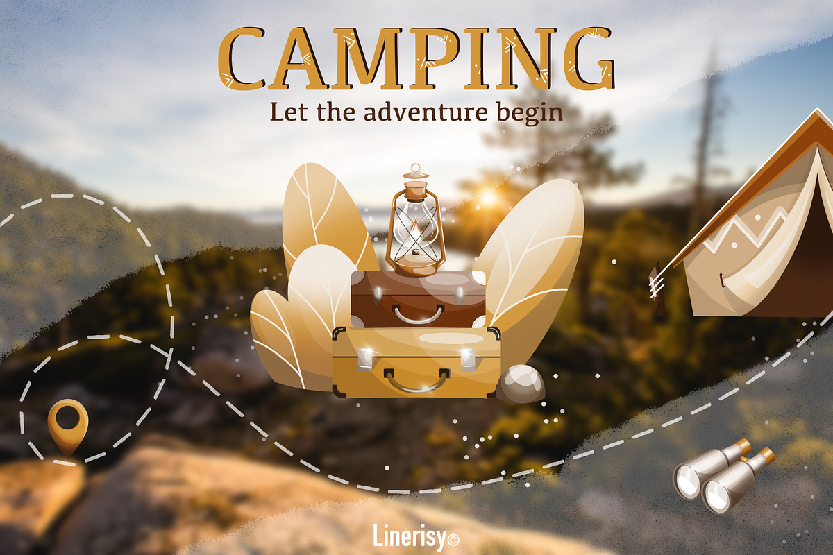 Travel Set. Illustrations & Patterns, a Seasonal Illustration by Linerisyart (Photo 10 of 12)
