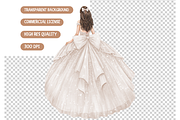 Watercolor Ivory Quinceanera Clipart, an Illustration by TatiMockup (Thumbnail 6 of 6)