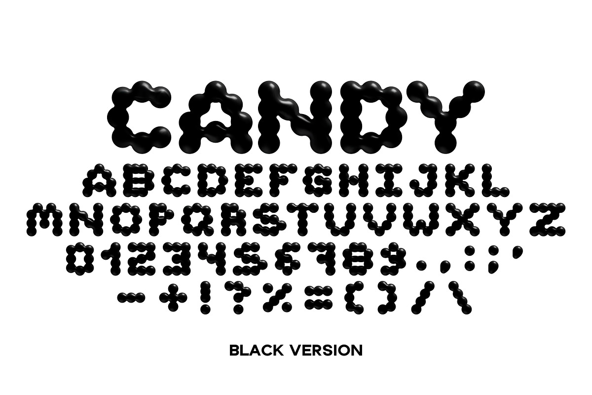 CANDY 3D BUBBLE FONT VECTOR, a Handwritten Font by BonkiStudio (Photo 8 of 9)