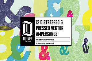 12 Distressed Vector Ampersands, a Texture Illustration by Quiver Supply Co.