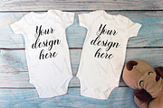 12 twin baby bodysuit Mockup Bundle., a Print Template by MockupMarket (Thumbnail 12 of 13)