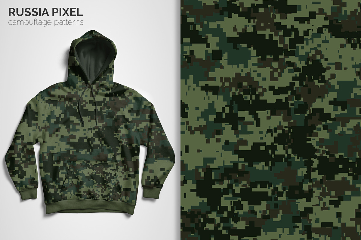 Russia Pixel Camouflage Patterns, a Pattern Graphic by 3Y_Design (Photo 4 of 5)
