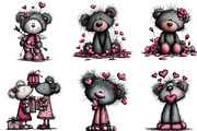 Teddy Bear Valentine Clipart, an Illustration by CraftArtStudio (Thumbnail 4 of 6)