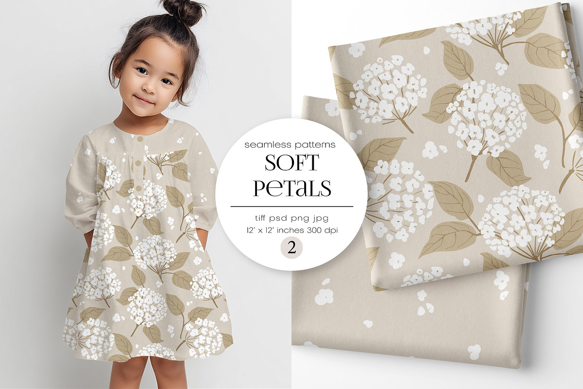 Soft Petals – Kids Seamless Patterns, a Pattern Graphic by PROTEA Watercolor Studio (Photo 1 of 7)