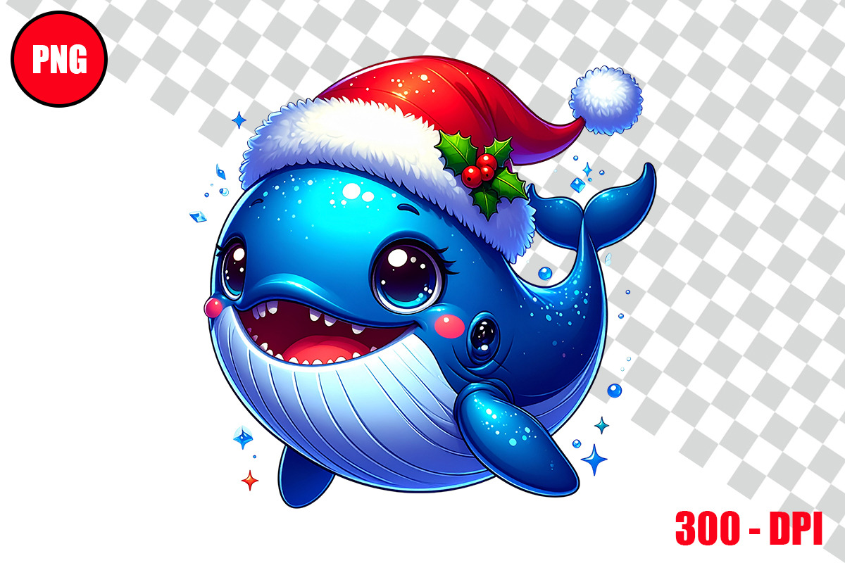 Christmas Whale Clipart Bundle Files, an Animal Illustration by taramija (Photo 24 of 26)