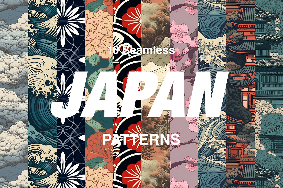10 Japan Patterns, a Pattern Graphic by Motifs (Photo 1 of 11)