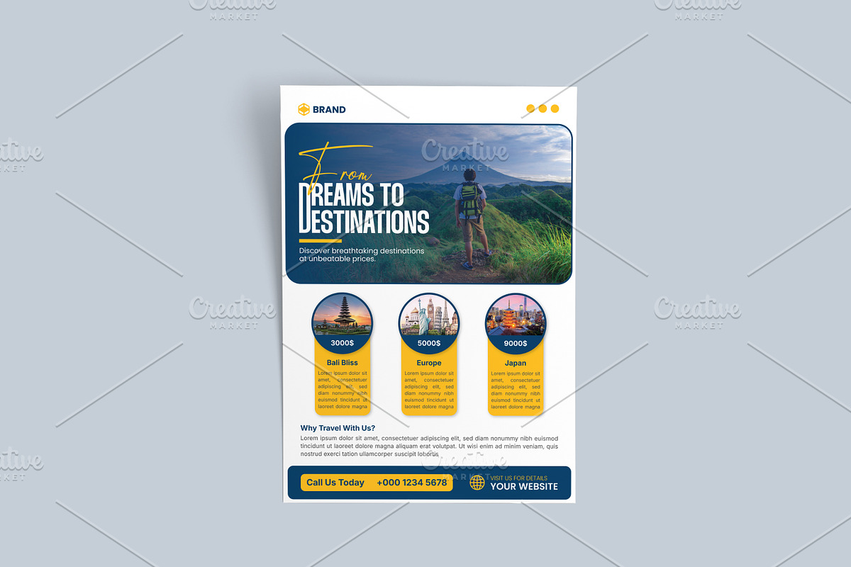 Travel Promotional Flyer Template, a Flyer Template by vectorlnk (Photo 2 of 4)