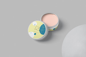 Lip Balm Round Tin Box Mockups