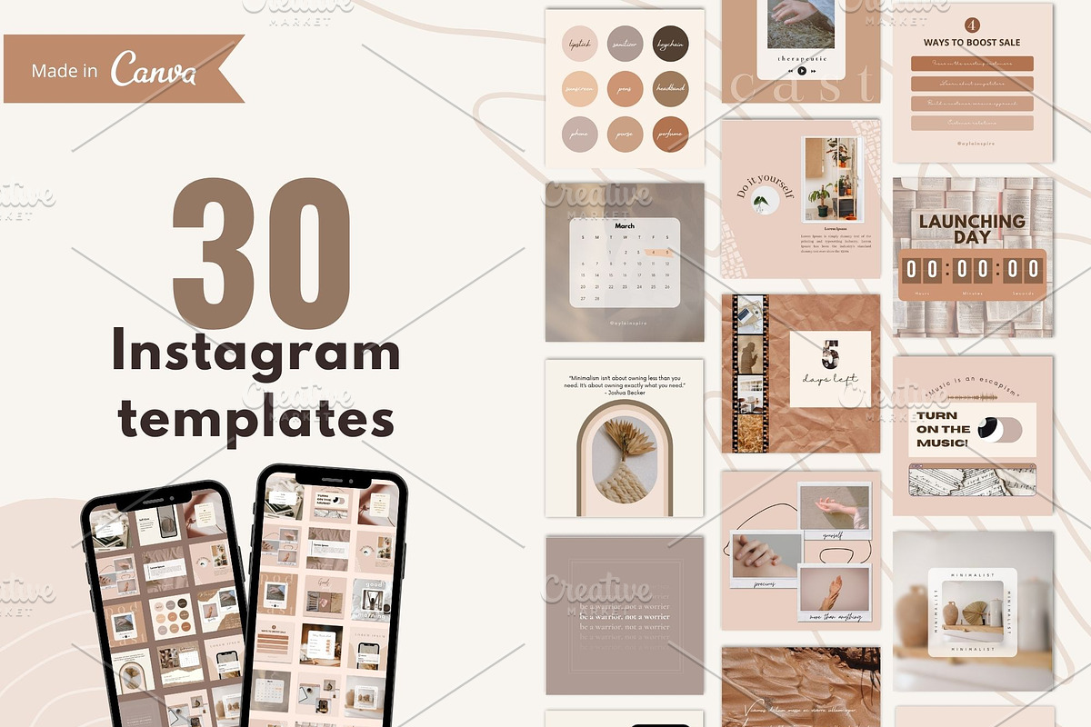 Instagram Boho Theme Canva Templates
