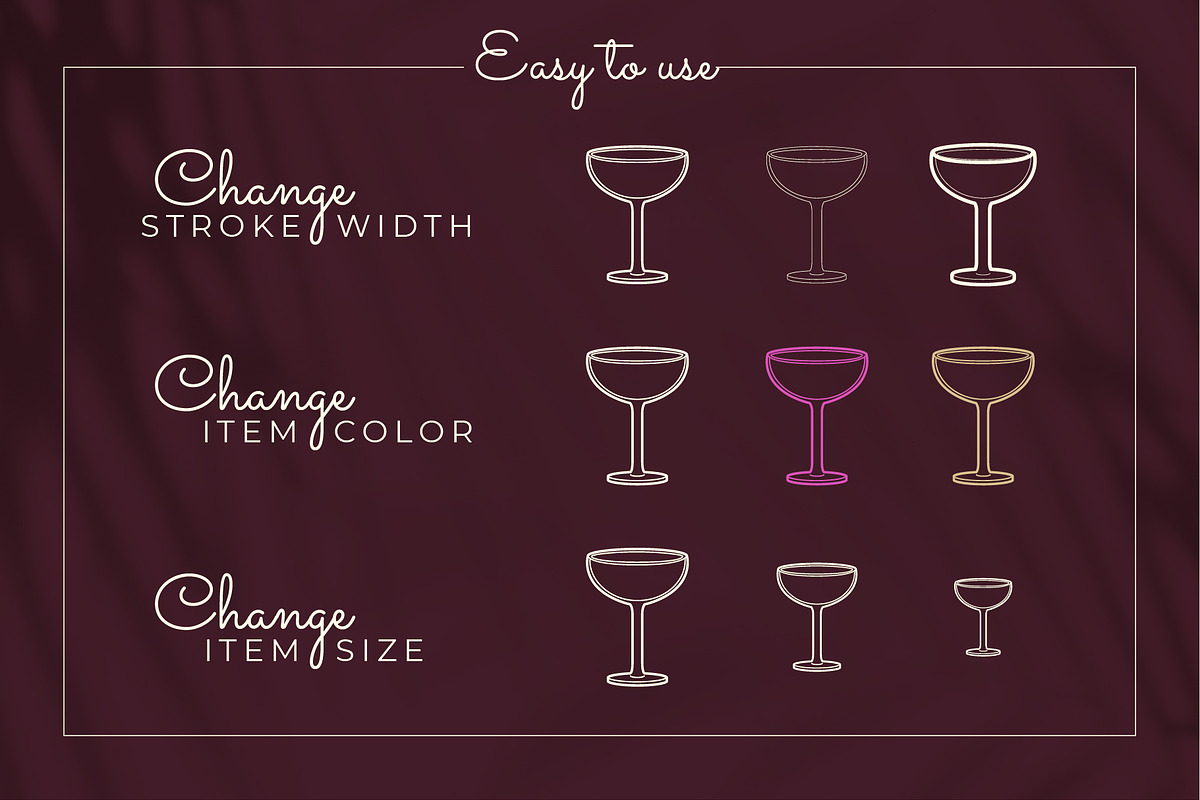 Elegant line art bar menu icons, an Outline Icon by Chakraborty Design (Photo 9 of 10)