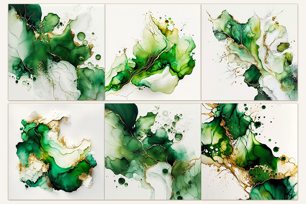 Green Alcohol Ink Backgrounds, a Background Graphic by PixelJungle (Photo 4 of 4)