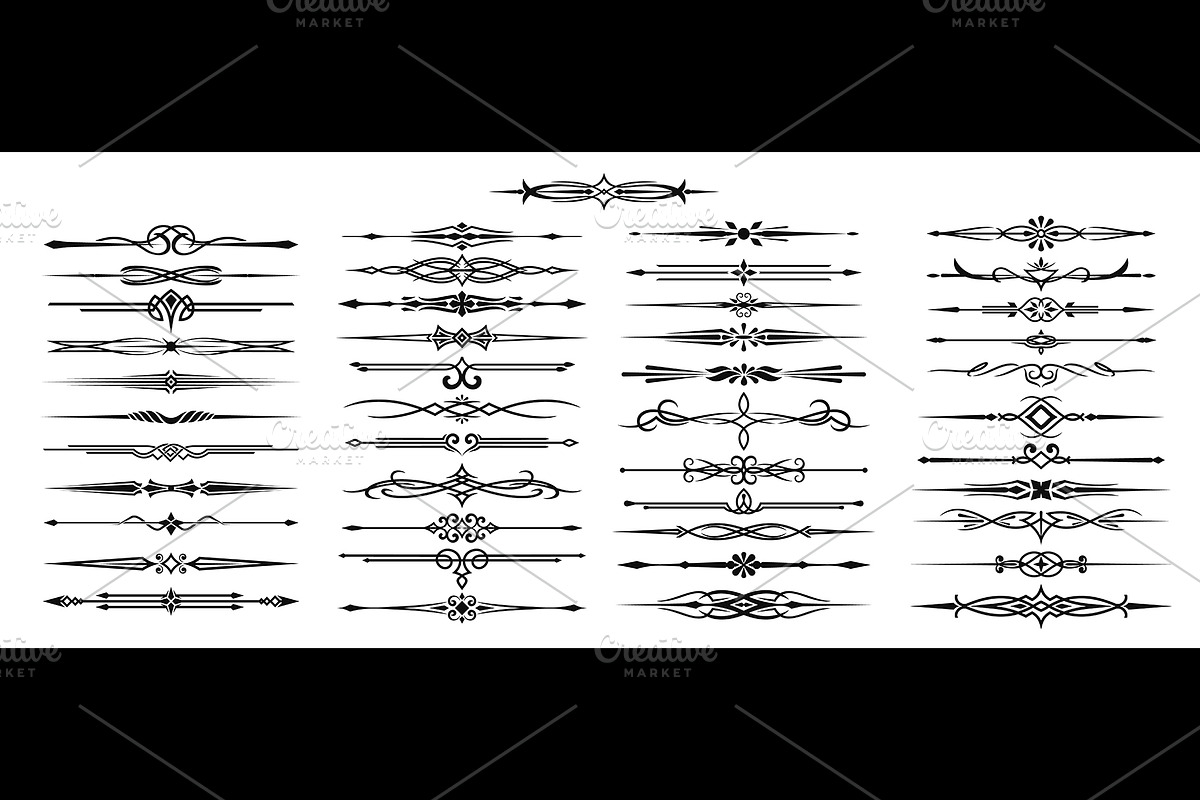 Vintage dividers, separator borders, a Decorative Illustration by Vector Tradition (Photo 2 of 3)